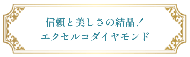 信頼と美しさの結晶！ エクセルコダイヤモンド